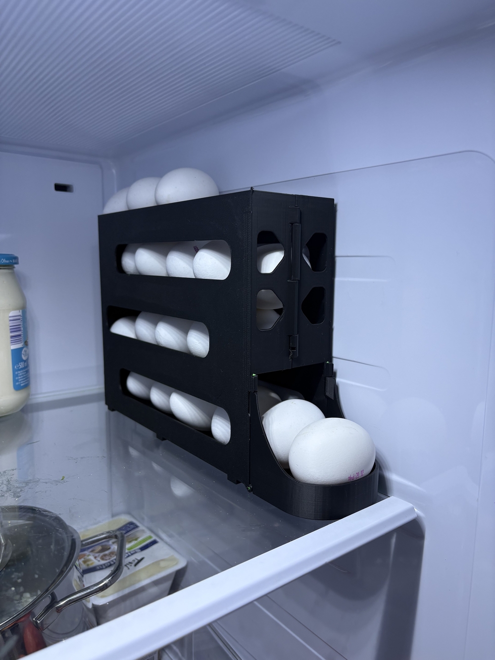 Blue Egg Storage Rack - Stackable Kitchen Organizer - Picture 4 of 6